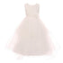 Little Girls Ivory Pearl Flower Adorned Multi Layer Flower Girl Dress 4-6 - SophiasStyle.com